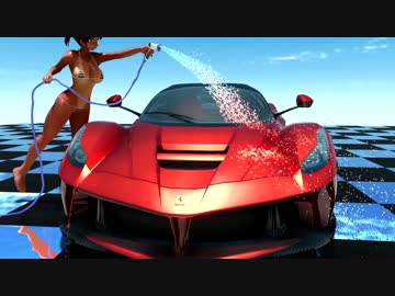 【MMD】ビキニで車に水かけてみた【MME】