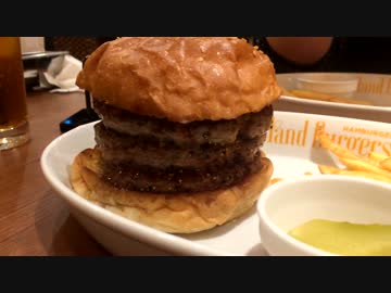 パティ３枚しか挟んでない破壊的なハンバーガー(アイランドバーガー)