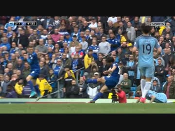 【岡崎慎司 超スーパーゴール!!】マンC vs レスター【ゴールシーン版】