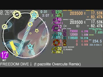 【maimai創作譜面】FREEDOM DiVE↓ (t+pazolite Overcute Remix)