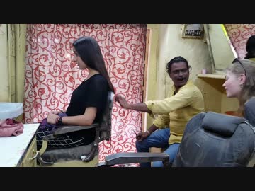 Baba Sen the Cosmic Barber Haircut to a cute British girl