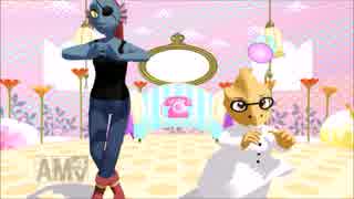 【MMD Undertale】AlphysとUndyneに「ハッピーシンセサイザ」踊ってもらった
