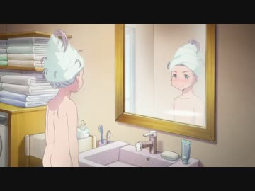お風呂上りに自分の裸をじっと見つめる紗霧【エロマンガ先生】
