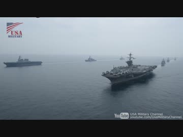 【最強の海軍力集結】米海軍空母2隻と海上自衛隊が日本海で共同訓練