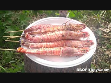 活車海老の塩焼き