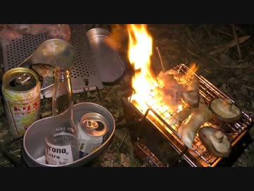 近くの川でBBQキャンプ【あめ】