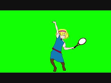 力強いフォームでサーブするICG姉貴GB+使用例