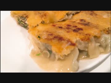 チーズでパリッと美味しい羽根つき餃子に挑戦するよ（うまくいった）