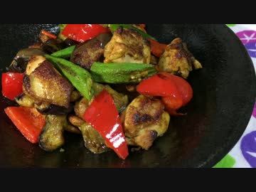 夏バテ知らず！鶏肉と夏野菜のカレー焼き【簡単ボッチめし】