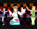 【ちょっと改】雪歩(+2)で「リリリリ★バーニングナイト」【MMD】