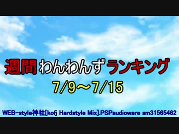 週間わんわんずランキング 7/9～7/15