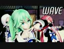 【艦これMMD】山風江風海風でWAVE　ミニスカVer.　歌詞つき
