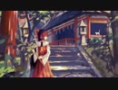 【お絵描き】霊夢、神社、鳥居、階段