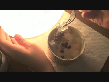 ハッカASMR フルーツみつ豆の缶詰を耳と味覚で味わう動画＊バイノーラル録音と囁きでじっくりと