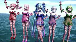 【MMD】 Sentai Slender Legs 【TDA Bow ShortDressvB Miku.Luka.Teto.Haku.Gumi】