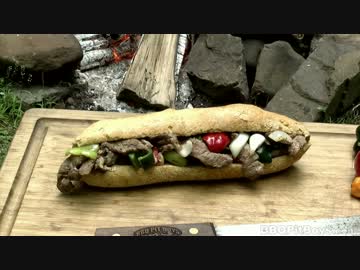 チリペッパーリブステーキサブマリンサンドイッチ