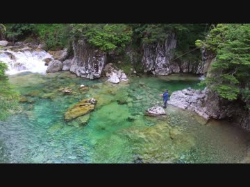 【黒部源流釣り③】日本一の美渓！赤木沢出合いを空撮せよ！！