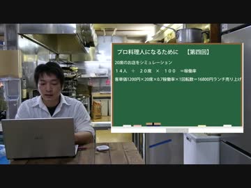 プロ料理人になるために　【第四回】　お金の話