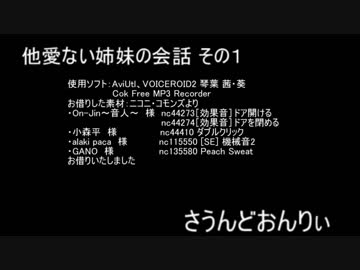 他愛ない姉妹の会話を盗聴してみた１【voiceroid劇場】