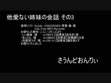 他愛ない姉妹の会話を盗聴してみた３【voiceroid劇場】