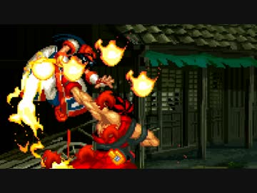 レトロリョナ：風間火月と蒼月に板挟みで弄ばれるナコルル　サムスピ