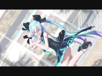 【ＭＭＤ】初音ミクが背中見せデフォ服で「妄想税」