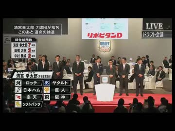 【2017ドラフト1位1巡目  】清宮は7球団が指名。抽選の瞬間‼　