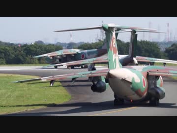 C-1の離着陸+編隊飛行[入間基地南側]