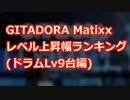 【GITADORA】レベル上昇幅ランキング(ドラムLv9台編)【Matixx】