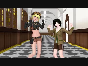 【MMD】MMDオリキャラ祭実行委企画室前で踊るモモギンとエル
