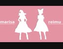【東方手描き】魔理沙と霊夢のナイショの話