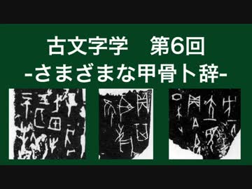 漢語古文字学 #6 さまざまな甲骨卜辞