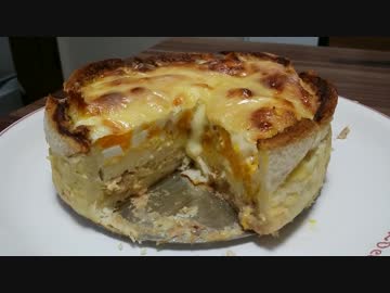 【ニコめし】コンビニ食材でキッシュを作ってみた(´･ω･`)【その２】