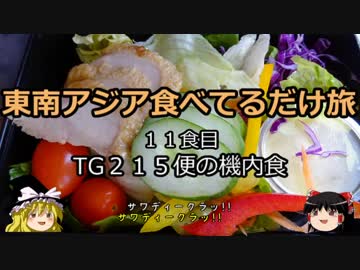 【ゆっくり】東南アジア食べてるだけ旅 11食目 TG２１５便の機内食