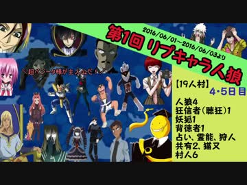 【人狼】第１回 リプキャラ人狼③ 4,5日目【19人村】