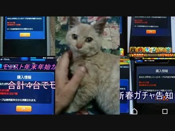 合計４台でモン玉ガチャ＆年末６台で新春ガチャ告知