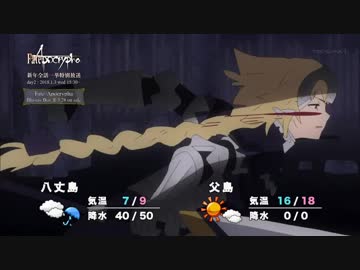 Fate/Apocrypha　黒のライダー・アストルフォのお天気情報　1月3日・18時半前