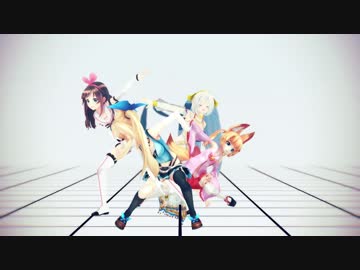 【MMD】4人でヒビカセ【ミライアカリ、キズナアイ、シロ、のじゃおじ】