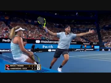 【超絶テクの無駄遣い】フェデラー＆ベンチッチVSソック＆バンダウェイ