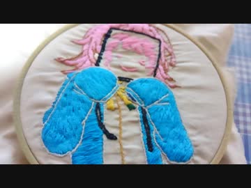 【ラブライブ！スクフェスPDP】天王寺璃奈ちゃんを刺繍してみたったー♪