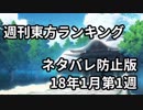 週刊東方ランキング　18年1月第1週 修正版＜ネタバレ防止版＞