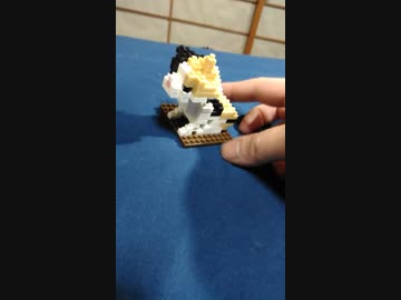 100均のミニブロックで三毛猫作ってみた