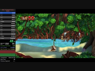 【RTA】ドンキーコング トロピカルフリーズ "Any%" in 1:12:41 Part1/2【WR】