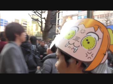 【ポプテピピック】クローンポプちんのお面配布 人が集まりすぎて中止！