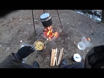 アルトターボでいく冬のソロキャンプ　道志森のキャンプ場（後編）