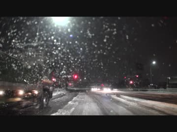 【車載動画】雪降る夜の群馬を行く(沼田～前橋)【2018.1.22】