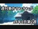 週刊東方ランキング　18年2月第2週