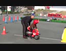 【鈴鹿サーキット】ポケバイ体験をするあい❤親がバイクを持ち上げて方向転換、エンジンがかかりにくいポケバイ(苦笑）アクセルが空けにくく、スピードが出ないのでバランスをとるのが難しい…