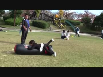 【初体験】ラグビーのタックルバック⁉を上手く抱きしめられず落ちるあい❤それでもめげずに続けます…イベント