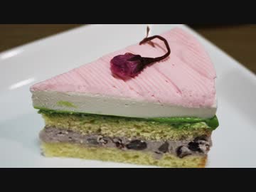 桜のケーキ　作りました